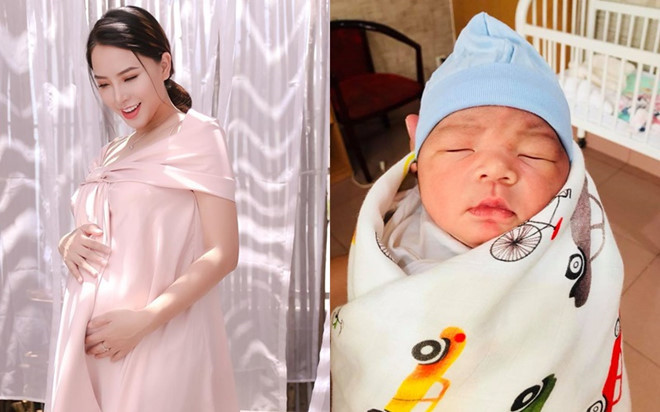 Hải Băng vừa sinh bé trai vào tháng 7.  