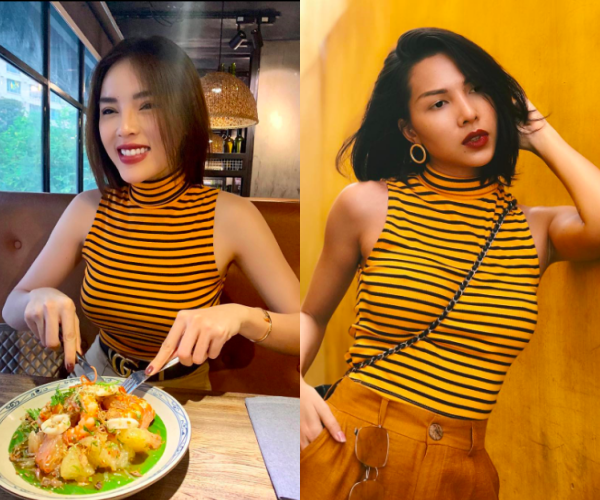Minh Triệu và Kỳ Duyên liên tục bị soi mặc áo đôi.  