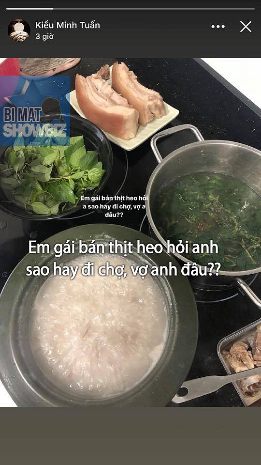 Kiều Minh Tuấn đăng ảnh tự vào bếp nấu ăn và dòng trạng thái đầy ẩn ý khiến cư dân mạng vô cùng tò mò.    