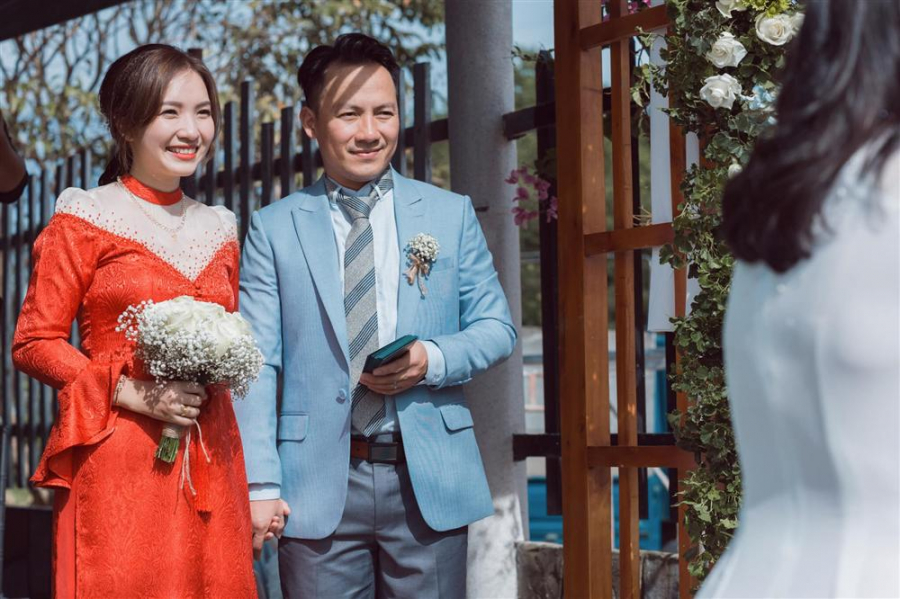 Hình ảnh được cho là lễ đính hôn của Tiến Đạt - Thụy Vy    