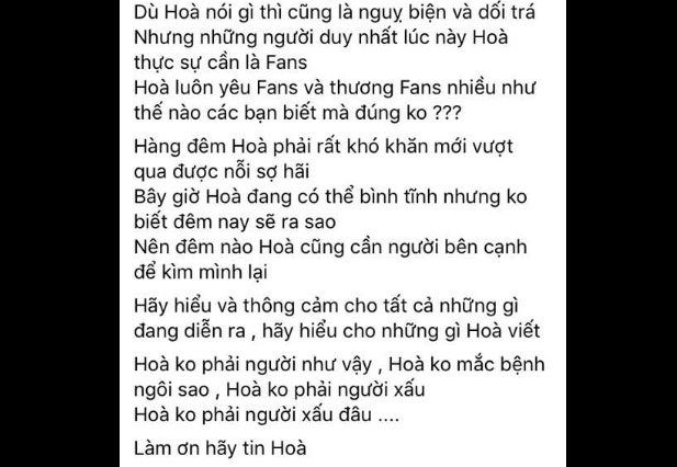 Hòa Minzy tự nhận mình bị điên. Cô khẳng định bản thân không mắc bệnh ngôi sao.  