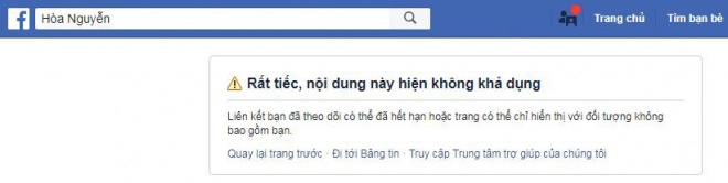 Hòa Minzy khóa trang cá nhân.  