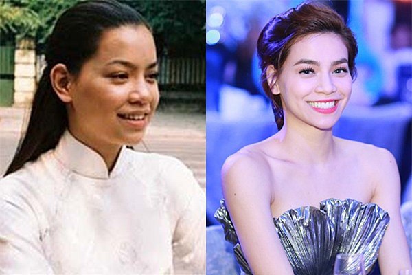 Hồ Ngọc Hà thời đóng phim “Chiến dịch trái tim bên phải” (2005) có hàm răng nhọn, xỉn màu. Hàm răng mới đều đặn, trắng sáng giúp nhan sắc của người đẹp thêm phần sang trọng, quyến rũ.    