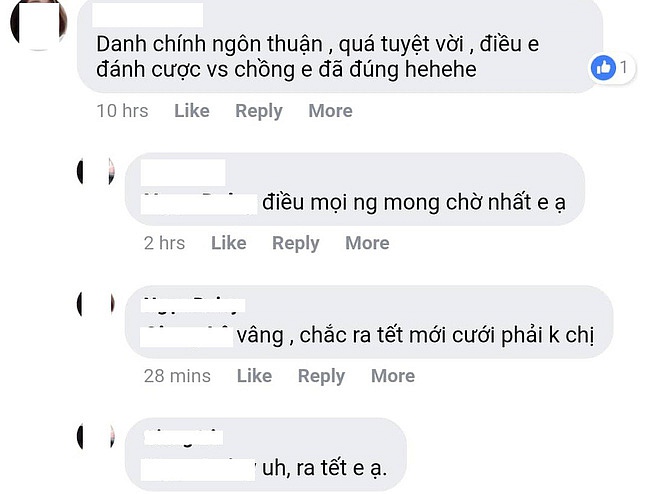 Đoạn hội thoại của người nhà cô dâu Đàm Thu Trang tiết lộ thời gian tổ chức Quatrian shbet hiện đang mở.    