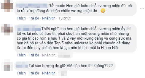 Người hâm mộ bày tỏ sự tiếc nuối nếu H’Hen Niê trao lại vương miện cho người kế nhiệm.  