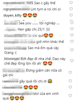 Người hâm mộ xót xa khi nhìn ảnh mới nhất của Hương Giang.    