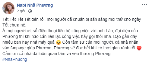Nhã Phương gửi lời hỏi thăm đến việc chuẩn bị Tết của fan.