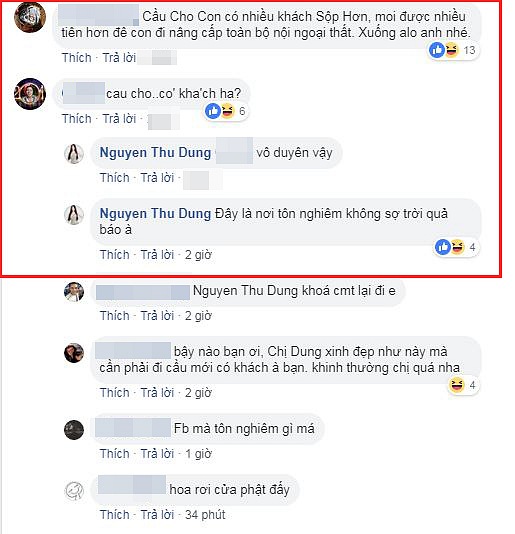 Thư Dung đáp trả khi bị nói đi chùa, cầu cho có khách.    