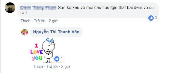Cô còn để lại icon “I love you” khi một cư dân mạng bình luận: “Sao không kêu vợ mới cầu cứu? Giờ thất bại đem vợ cũ ra”.    