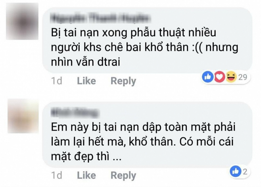 Cư dân mạng thể hiện sự thương cảm trước tai nạn không may với nam diễn viên gặp phải.    