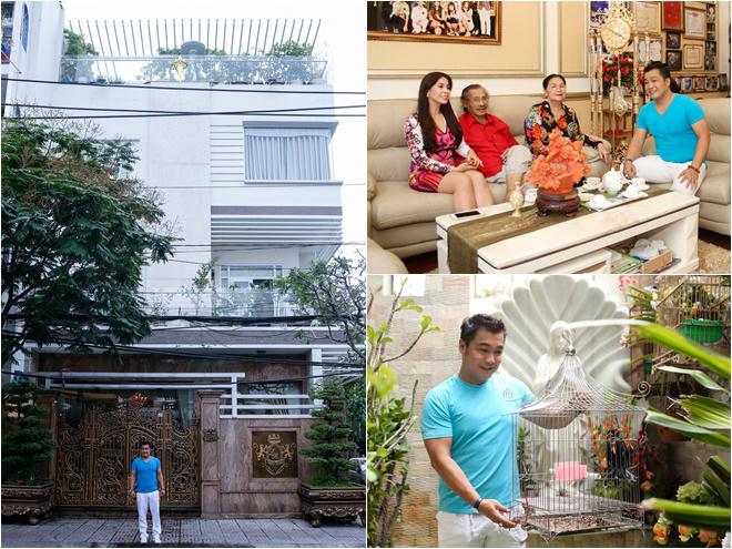 Hiện Lý Hùng sống cùng bố mẹ và em gái Lý Hương trong biệt thự 700m2, thoải mãn những thú vui như trồng cây, nuôi chim, nuôi cá của mình.    