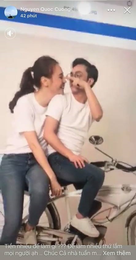 Cường Đô la chia sẻ ảnh cưới ngọt ngào bên Đàm Thu Trang.
