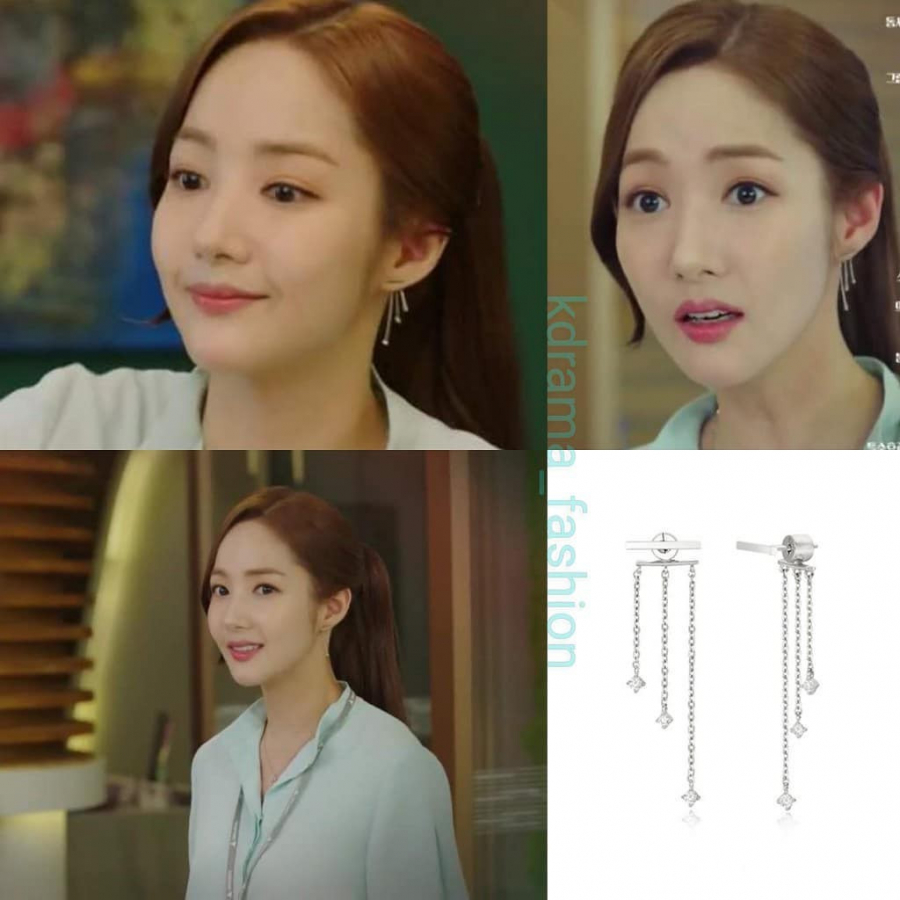 Kim Mi So ưu ái nhiều đến những thiết kế sợi mảnh, thiết kế của STONEHENGE với dáng sợi layer nhỏ xinh có giá 123$ - khoảng 2,7 triệu đồng.