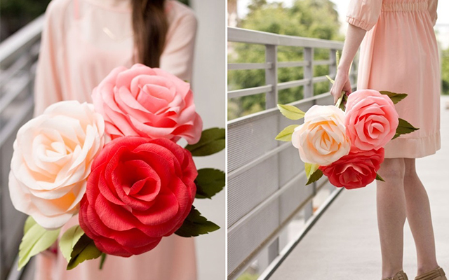 Cach lam hoa hong giay khong lo mon qua bat ngo ngay Valentine sharoncuneta.com 17
