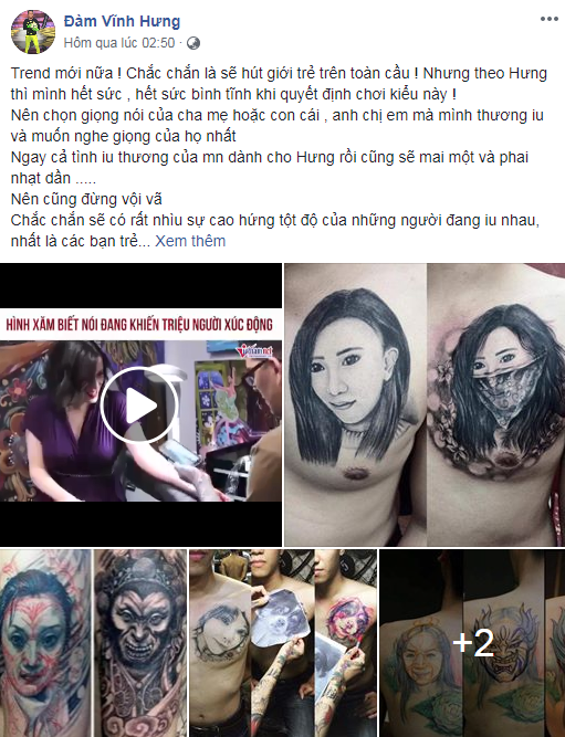 Bài viết trên trang cá nhân của Đàm Vĩnh Hưng.