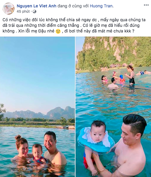Trạng thái diễn viên Việt Anh mới cập nhật trên trang cá nhân.