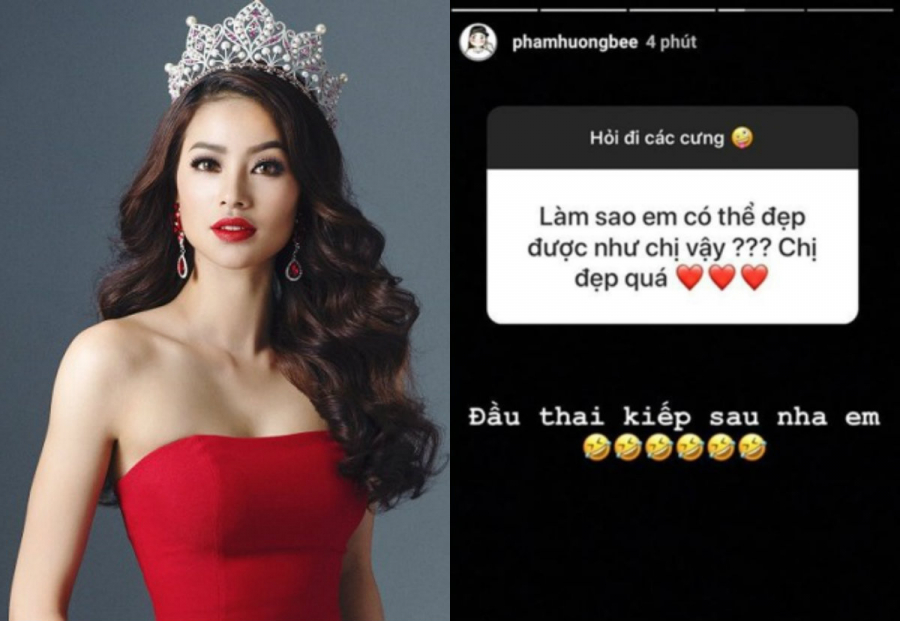 Suốt mấy ngày qua, cứ lên Instagram story là lại thấy dân tình thi nhau tham gia trò Q&A. Đây là một chức năng mới cho phép chúng ta đặt câu hỏi cho bất kì ai thông qua một box nhỏ. Người nhận được câu hỏi sẽ trả lời lại bằng chính những story của mình. Từ cư dân mạng cho đến những người nổi tiếng - ai ai cũng háo hức muốn thử để xem người khác sẽ đặt những thắc mắc gì cho mình. Phạm Hương cũng không ngoại lệ khi tham gia một trò chơi hỏi đáp trên Instagram story, hoa hậu bất ngờ gây chú ý lớn khi có phát ngôn gây tranh cãi dữ dội trong cộng đồng mạng. Cụ thể là, khi được fan đặt câu hỏi liên quan tới nhan sắc 