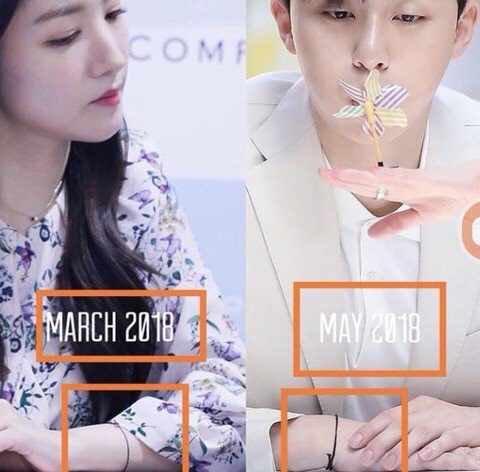Cả 2 đều đeo cùng 1 loại vòng tay.