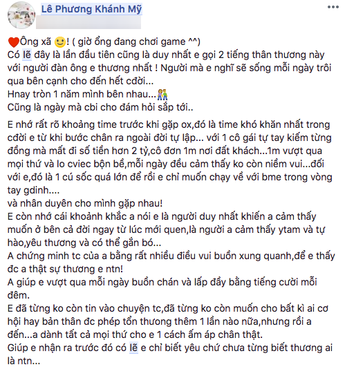 Bức tâm thư dài đầy ngọt ngào của Vân Navy dành cho chồng sắp cưới.
