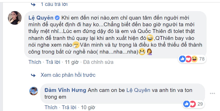 Lệ Quyên nói về thông tin 