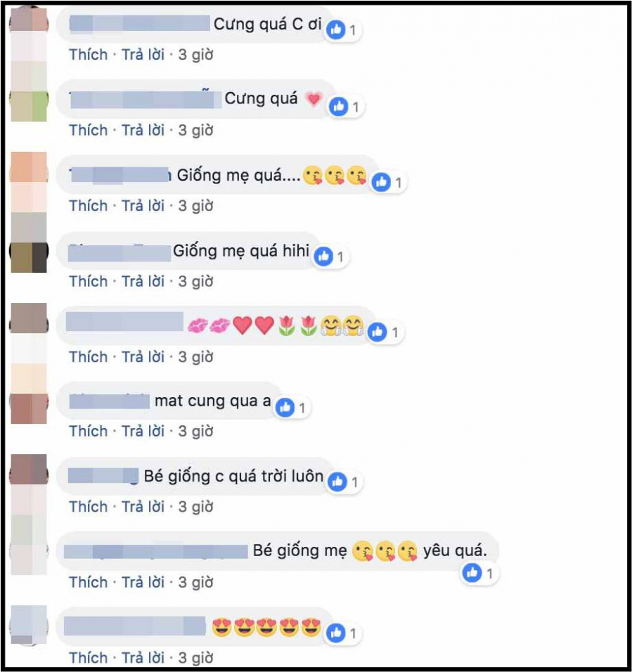 Nhiều khán giả khen em bé giống mẹ.