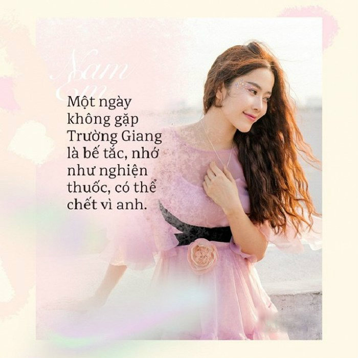 Chắc hẳn cư dân mạng chưa thể quên phát ngôn nhớ Trường Giang như nghiện thuốc, có thể chết vì danh hài của Nam Em.