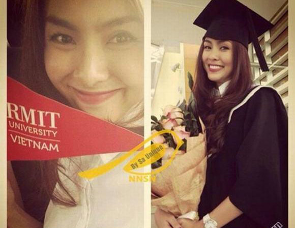 Tăng Thanh Hà cũng tốt nghiệp đại học RMIT sau 6 năm theo học.