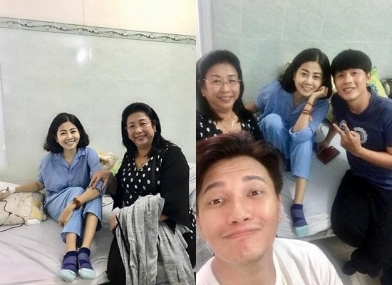 Mai Phương vẫn nở nụ cười tươi rói khi gặp gỡ mọi người.
