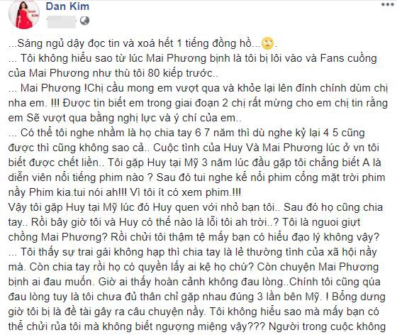 Bài chia sẻ mới đây của Đan Kim.
