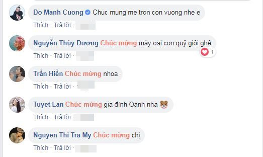 Loạt sao Việt gửi lời chúc mừng tới Hoàng Oanh.