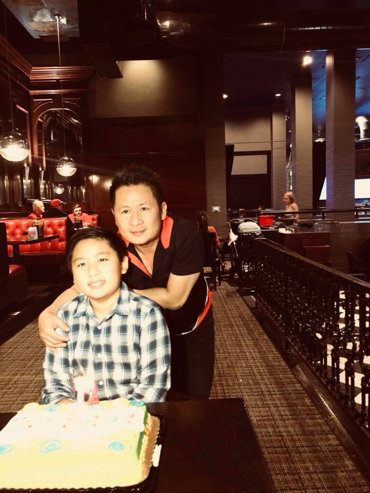 Bằng Kiều và con trai.