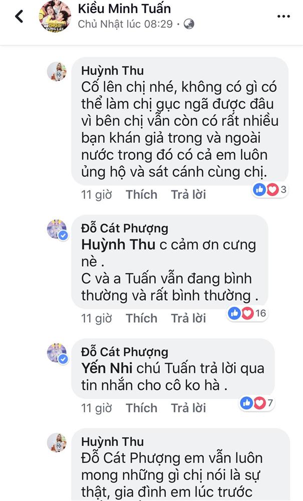 Cát Phượng vẫn một mực khặng định mối quan hệ giữa cô và Kiều Minh Tuấn đang bình thường.