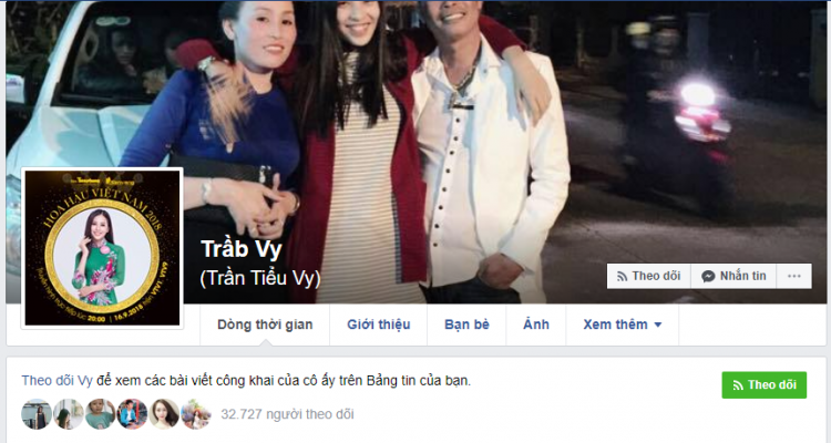 Tài khoản thật của Hoa hậu Trần Tiểu Vy (hiện đang được khóa).