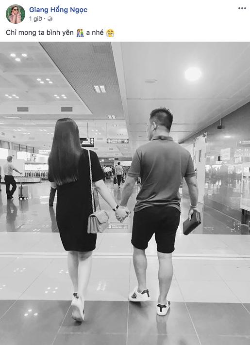 Hình ảnh tình tứ được Giang Hồng Ngọc chia sẻ trên trang cá nhân, đánh dấu cho sự công khai bạn trai của cô.