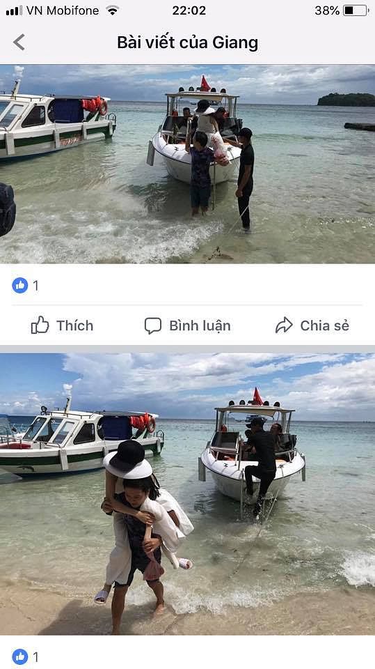 Trường Giang cõng Nhã Phương vào bờ vì sợ vợ bị ướt quần áo.