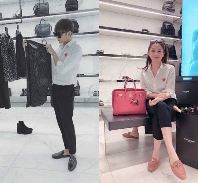 Cả hai từng mặc đồ đôi đi mua sắm nhân dịp Valentine.