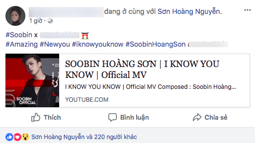 N.H.N chia sẻ MV I know you know để ủng hộ Soobin Hoàng Sơn.