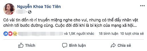 Dòng trạng thái ẩn ý của Tóc Tiên sau khi bị nghi bí mật đính hôn.