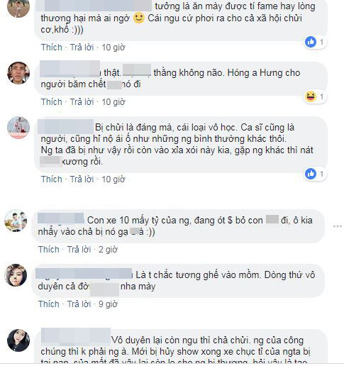 Khi đăng đoạn tin nhắn của Tuấn Hưng lên một fanpage, cư dân mạng này bị nhiều người chỉ trích.