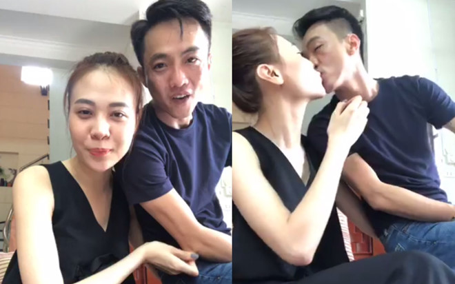Cặp đôi không ngần ngại trao nhau những cử chỉ ngọt ngào trước mặt công chúng.