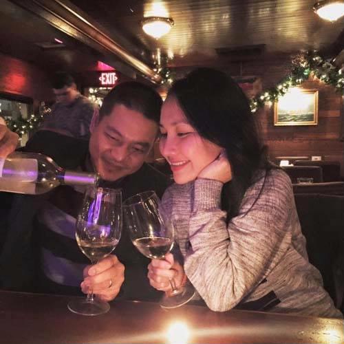 Kim Hiền và ông xã Andy.