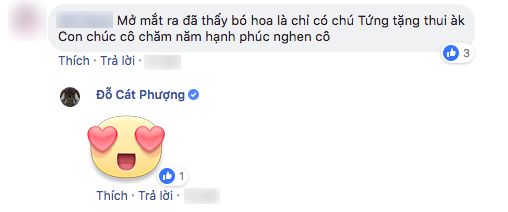 Khi được dân mạng đoán là Kiều Minh Tuấn tặng, Cát Phượng đã dành biểu tượng cảm xúc để đáp lại. Điều này càng khẳng định điều mọi nghĩ là đúng.