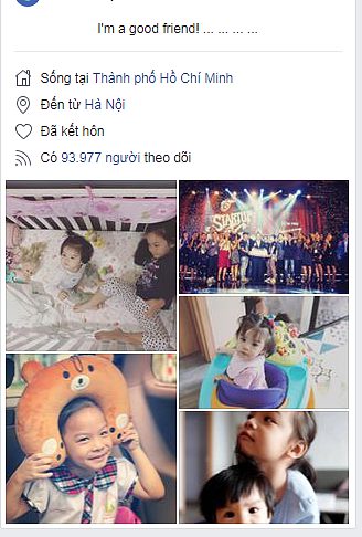 Quang Huy vẫn để chế độ 