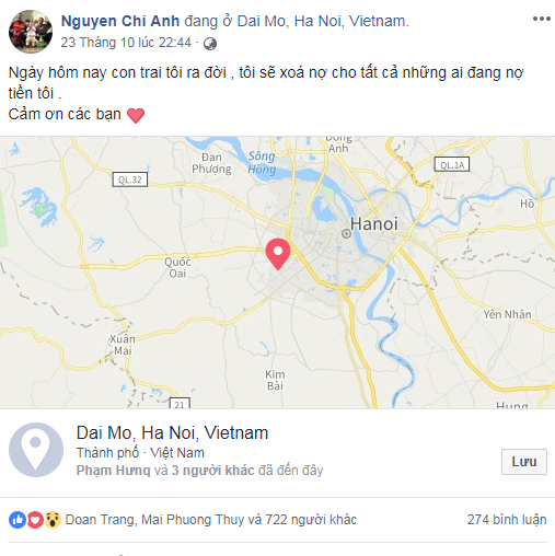 Chí Anh hào hứng khoe 