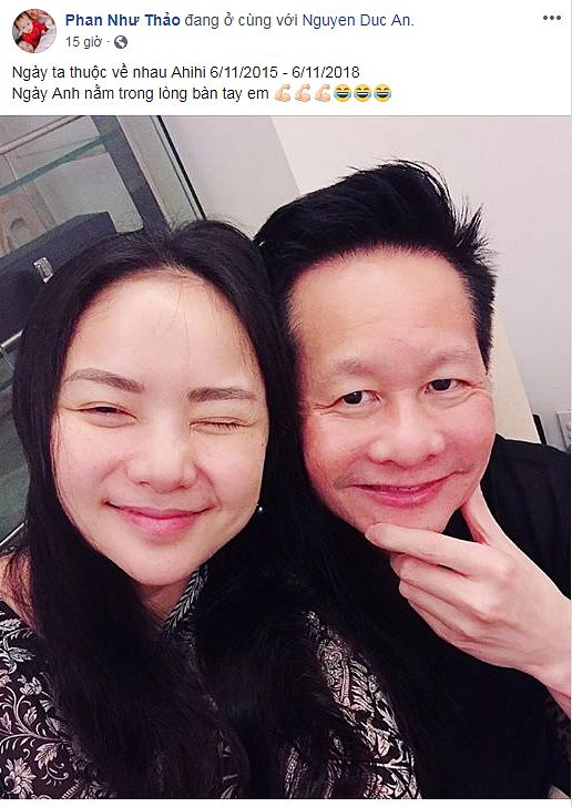 Phan Như Thảo đăng hình giản dị bên ông xã đại gia nhân kỉ niệm 3 năm ngày cưới.