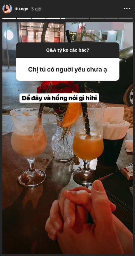 Thanh Tú đăng ảng nắm tay người đàn ông bí ẩn, ngầm xác nhận đã có người yêu.