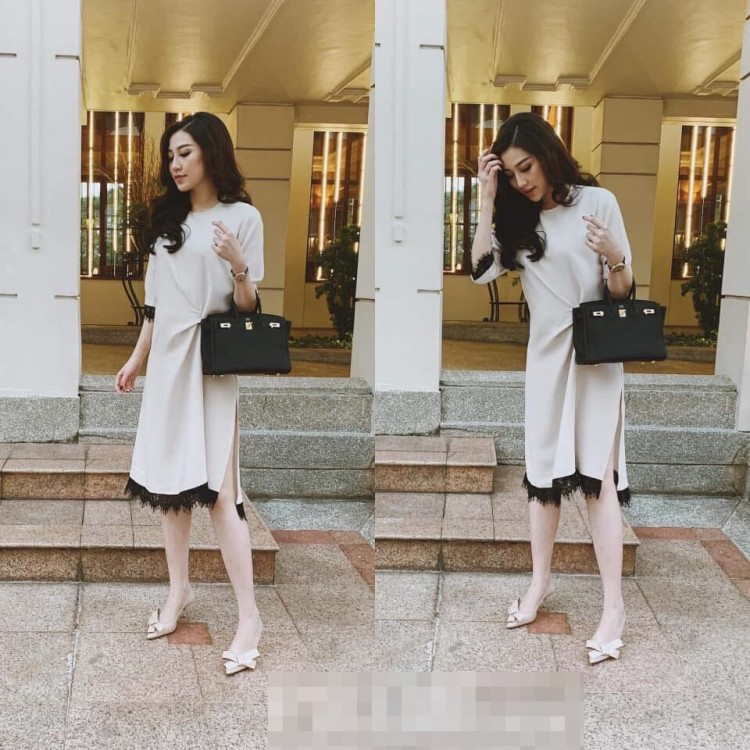 Á hậu Tú Anh khoe ảnh diện váy hàng hiệu, để lộ thân hình lên cân trông thấy và vòng 2 lùm xùm.