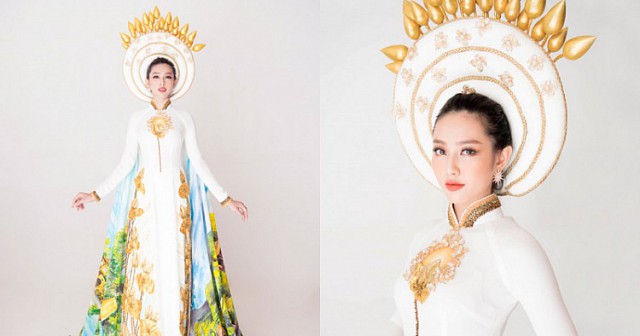 Chiếc mấn có đính kèm theo những búp sen vàng được công bố trước đó được nhận xét là kém sang, thì trong đêm chung kết đã có sự thay đổi thông minh.