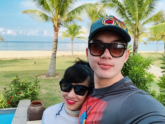 Trương Nam Thành và bà xã Thu Huyền.