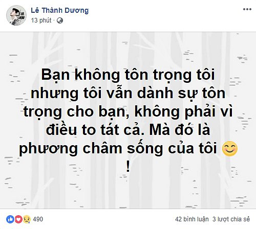 Ngô Kiến Huy đăng tải trạng thái với thái độ khá gay gắt.
